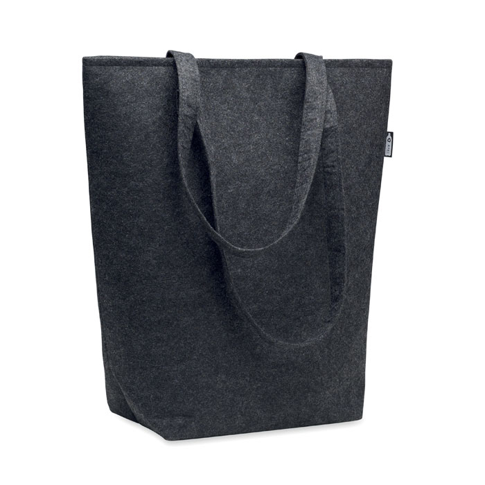 Sac shopping promotionnel feutre RPET Gris foncé